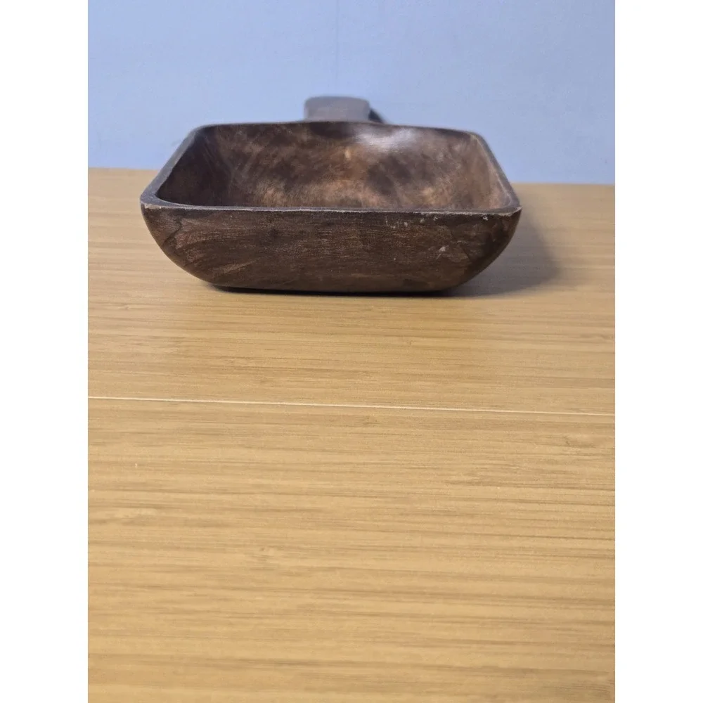 Vintage Sosan Monkey Pod Wood Scoop Tray. Handcrafted Piece. Made In Philippines